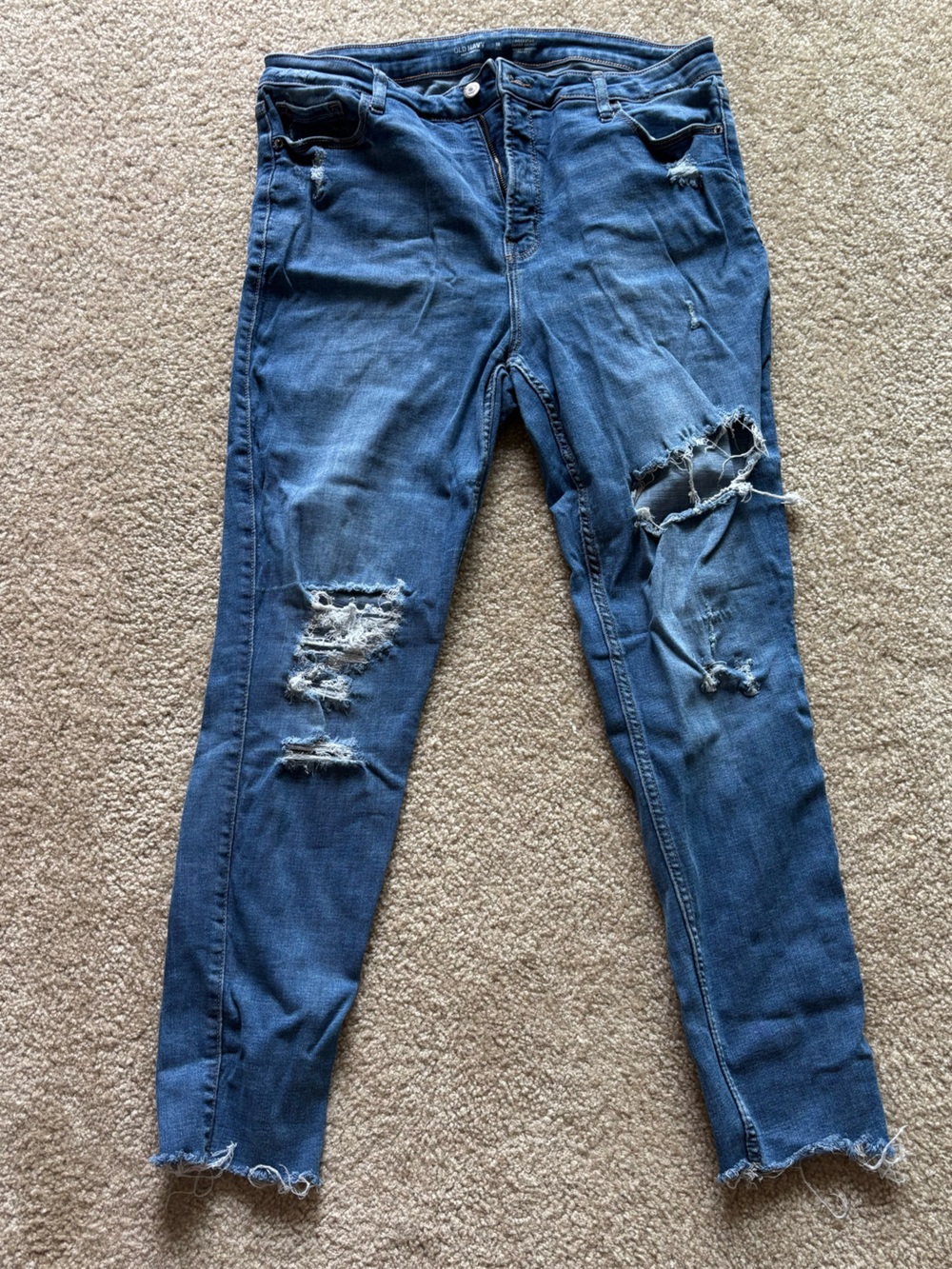 Old Navy Distressed Skinny Jeans - Medium Blue